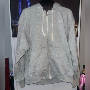 Nike Light Gray Full-Zip Hooded Sweatshirt Jacket